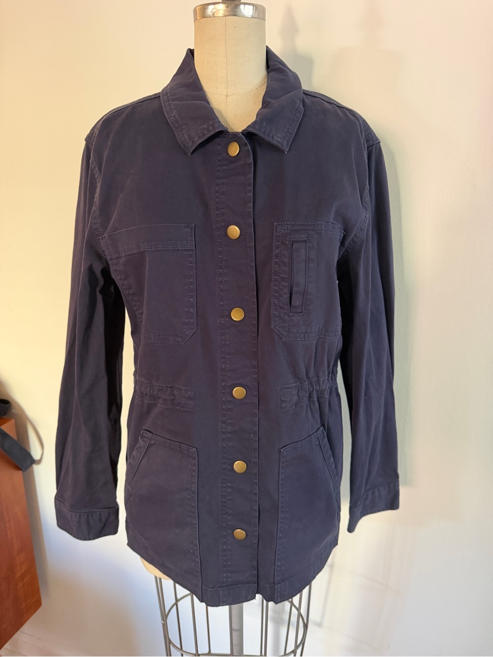 Caslon Navy Utility Jacket with Brass Snaps